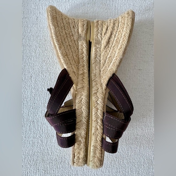 J CREW Women’s Brown Grosgrain Ribbon Bow Espadrilles, Size 8 - Picture 2 of 10